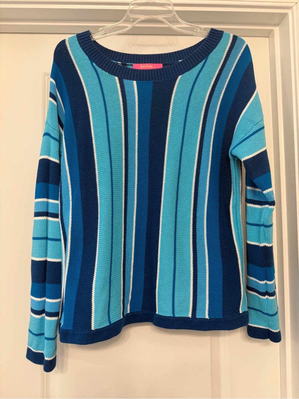 Lilly Pulitzer Blue & Teal Striped Crewneck Sweater